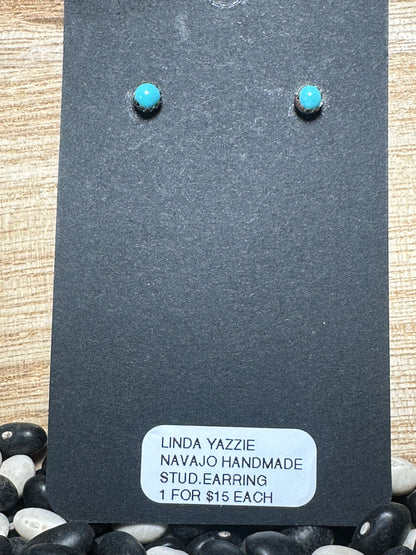 Turquoise Stud Earrings – By Linda Yazzie