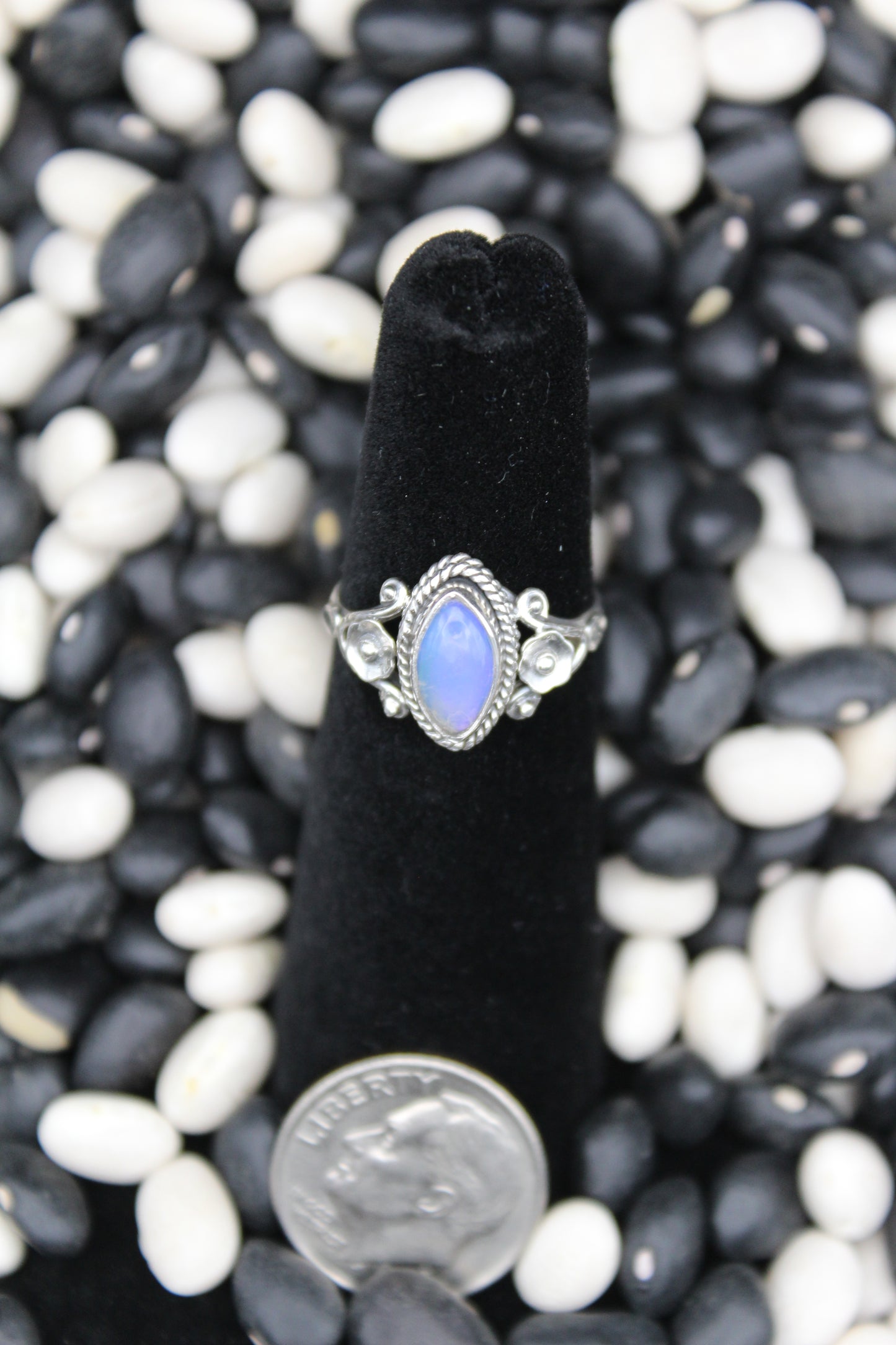 Dainty Sterling Silver Rings – Unique Stone Selection (Size 5 & 5.5)