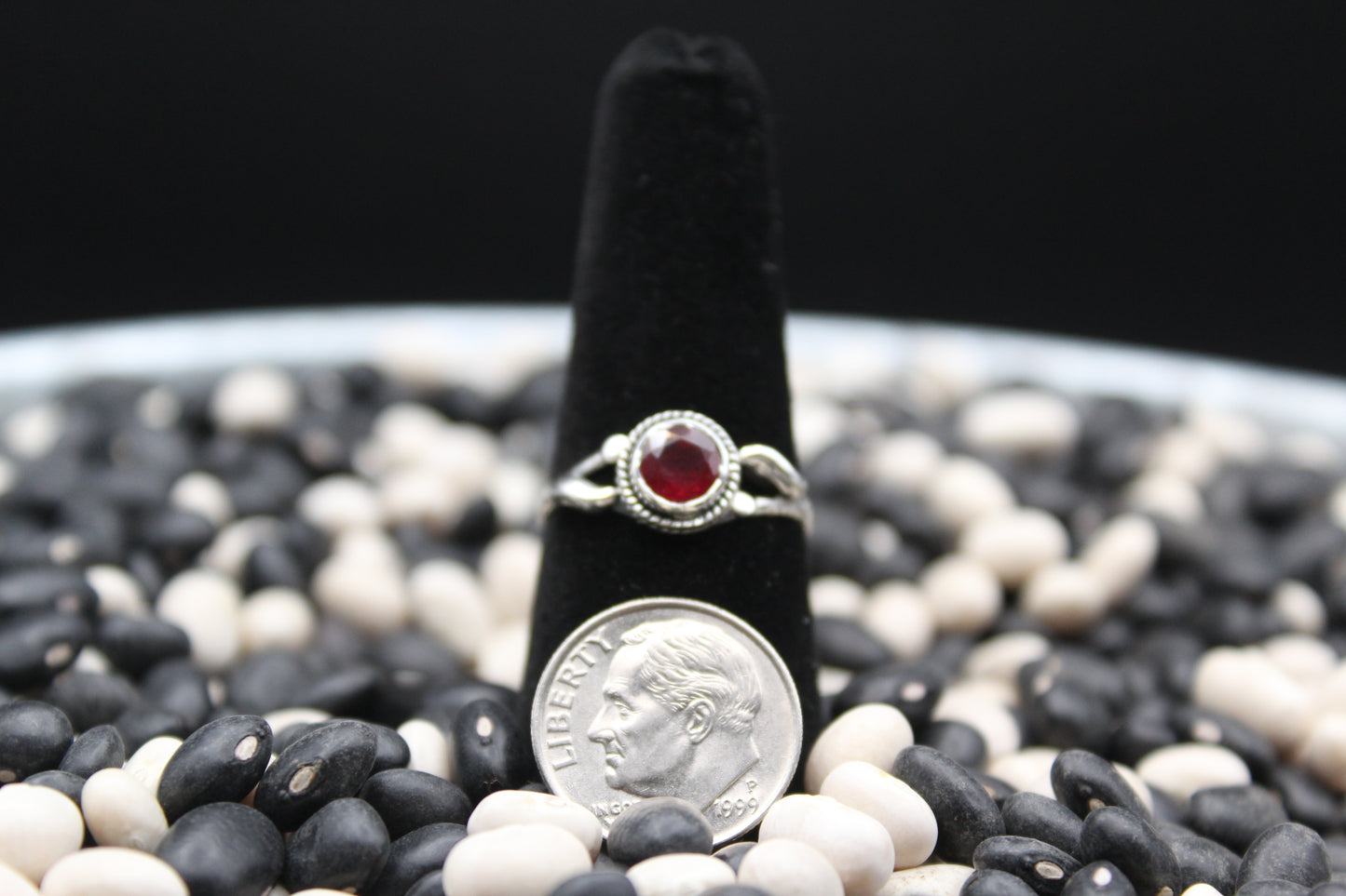 Dainty Sterling Silver Rings – Unique Stone Selection (Size 7)