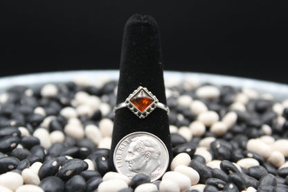 Dainty Sterling Silver Rings – Unique Stone Selection (Size 7)