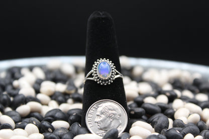 Dainty Sterling Silver Rings – Unique Stone Selection (Size 7)