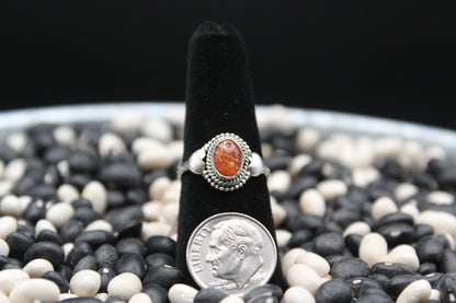 Dainty Sterling Silver Rings – Unique Stone Selection (Size 8)