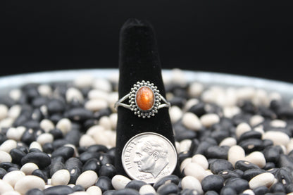 Dainty Sterling Silver Rings – Unique Stone Selection (Size 8)