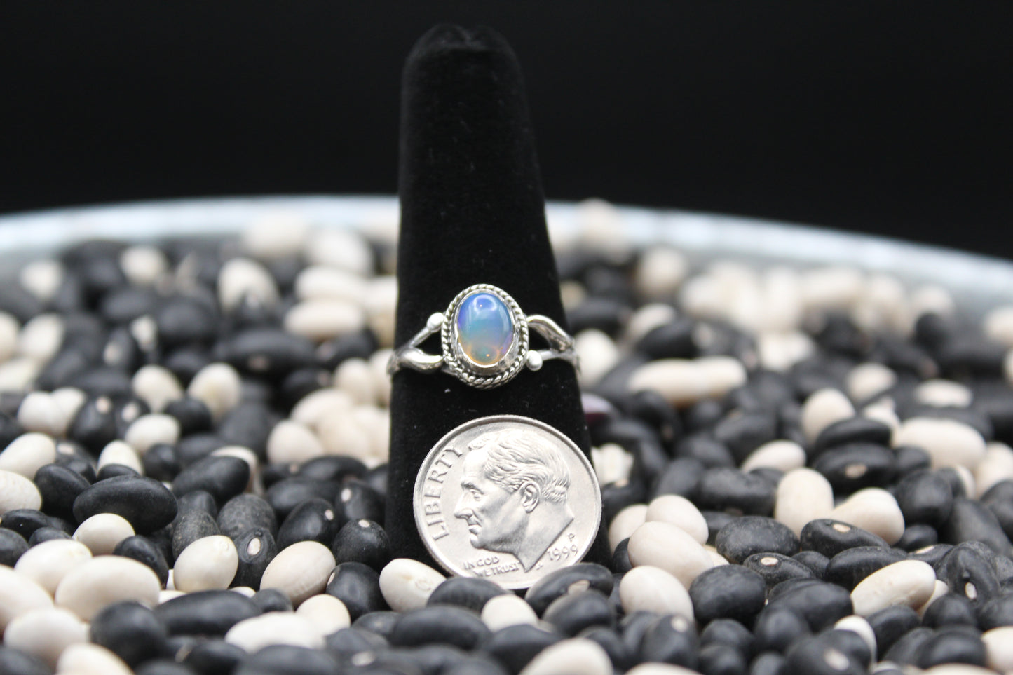 Dainty Sterling Silver Rings – Unique Stone Selection (Size 8)