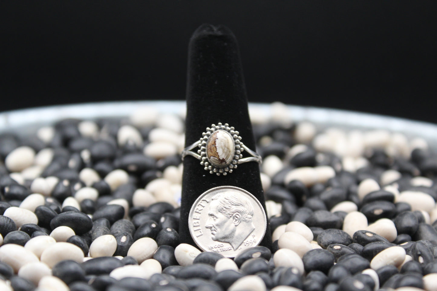 Dainty Sterling Silver Rings – Unique Stone Selection (Size 8)