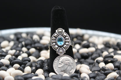 Dainty Sterling Silver Rings – Unique Stone Selection (Size 8)