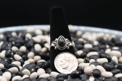 Dainty Sterling Silver Rings – Unique Stone Selection (Size 8.5)