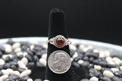 Dainty Sterling Silver Rings – Unique Stone Selection (Size 8)