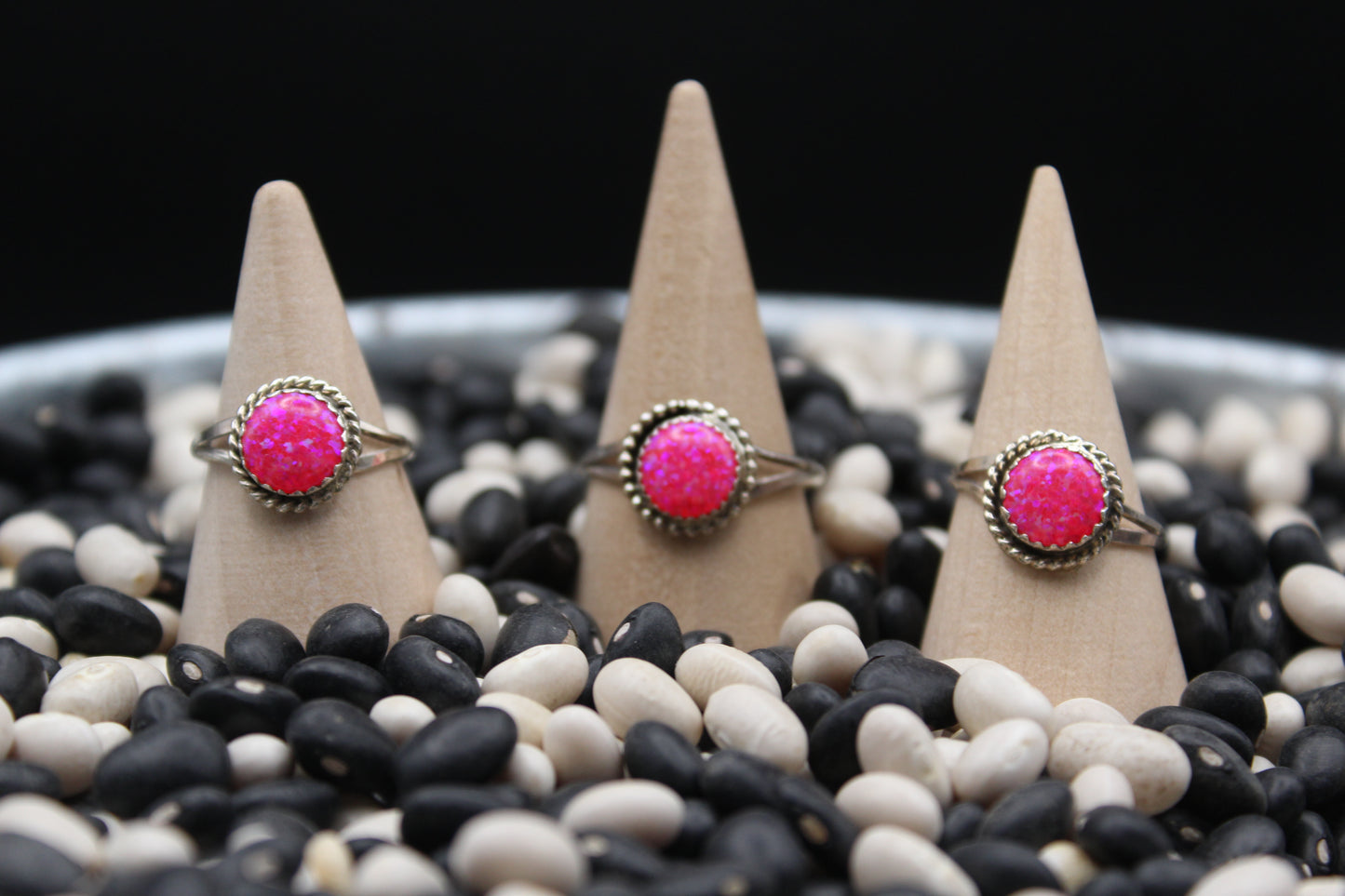 Native American Pink Opal Ring – Sterling Silver Statement Piece