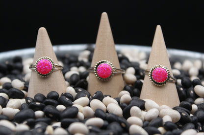 Native American Pink Opal Ring – Sterling Silver Statement Piece