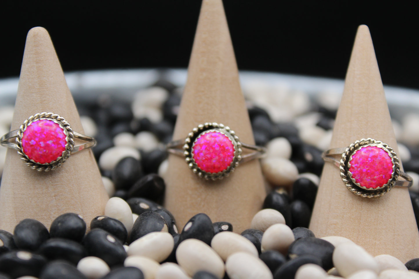 Native American Pink Opal Ring – Sterling Silver Statement Piece