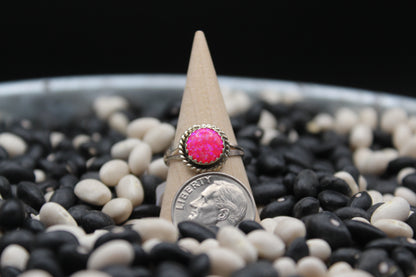 Native American Pink Opal Ring – Sterling Silver Statement Piece