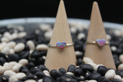 Native American Heart-Shaped Pink Opal Ring – Sterling Silver Romantic Design