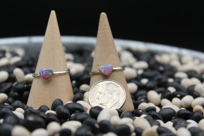 Native American Heart-Shaped Pink Opal Ring – Sterling Silver Romantic Design