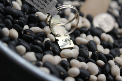 Navajo Kingman Turquoise Ring by Brandon Etcitty – Sterling Silver, Geometric Design, Size 10