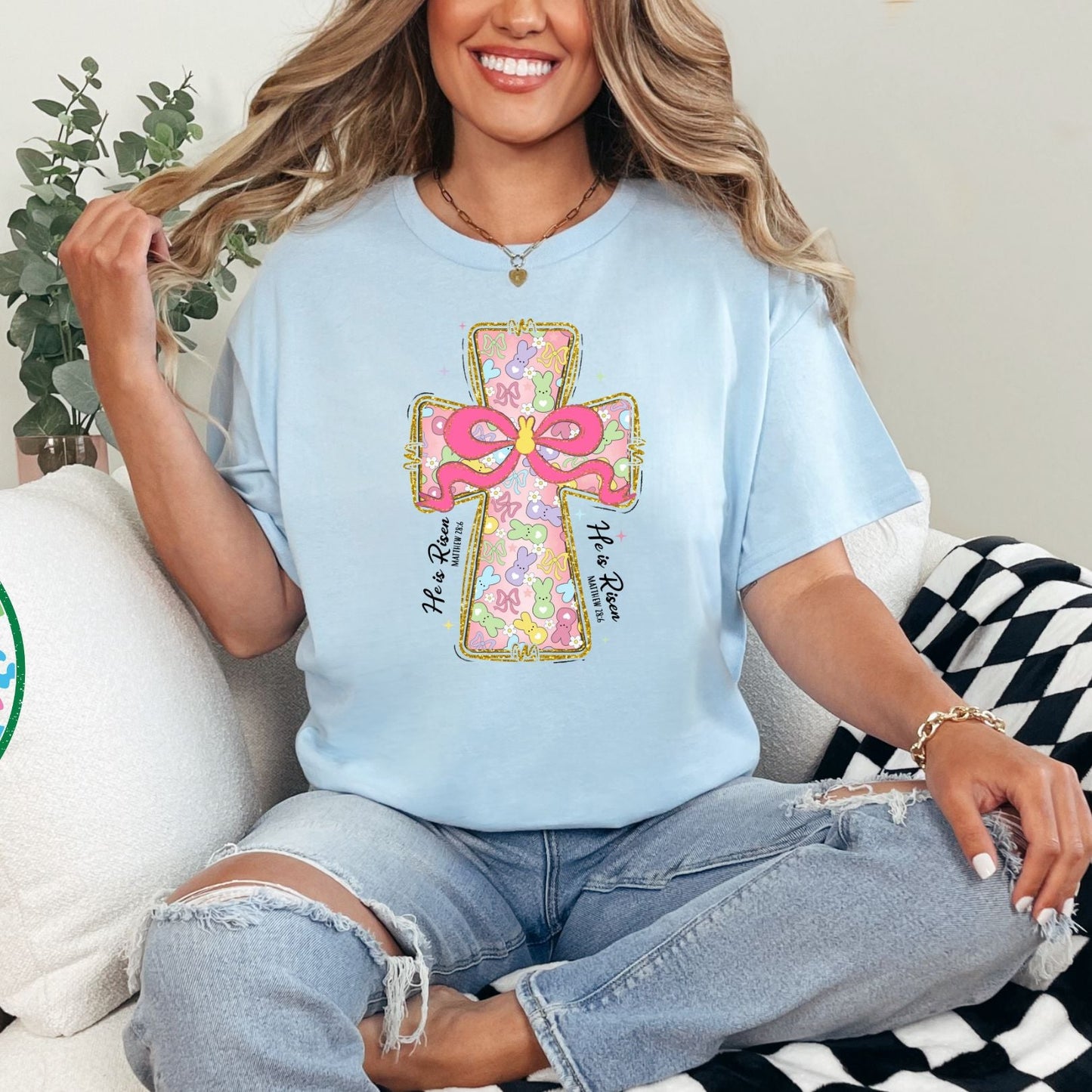 He Is Risen Cross & Peeps Tee